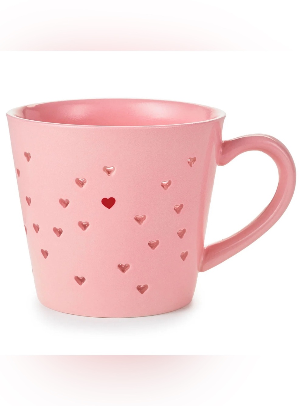Hallmark Valentine Love Pierced Hearts Pink Linglong Pottery Mug